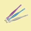 Nail Pusher & Dead Skin Fork with Plastic Handle for Cuticle and Hangnail Care