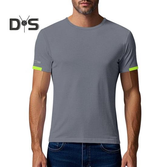 Men's Crew Neck T-Shirt Summer Short Sleeve Casual Tee Solid Color Muscle Fit Workout Top for Gym Daily Wear Sports