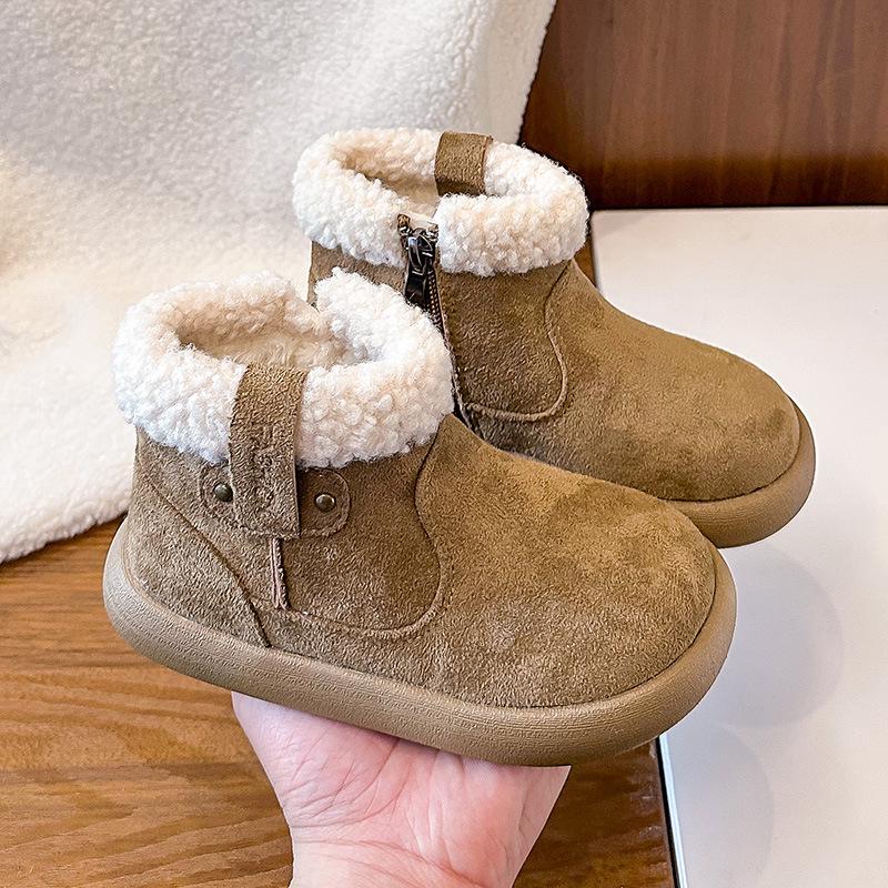 2025 Winter Velvet-Lined Cotton Snow Boots for Girls - Warm, Non-Slip, Soft Sole, Short Boots for Little to Big Girls