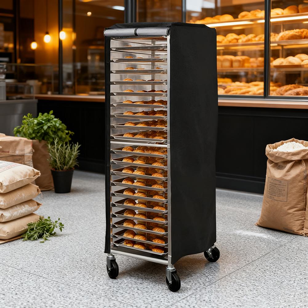 420D beschichtete Brotkorb-Staubschutzhülle mit Belüftungsfenster und Reißverschluss für Feuchtigkeitsschutz in Bäckereiumgebungen