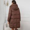 Giacca invernale da donna con cappuccio, cappotto imbottito e spesso, vita sottile, cerniera