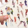 50Pcs/Set Retro Pop Girls PET Stickers Waterproof DIY Fashion Doodle Decals Stickers