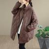 Autumn Spring Winter Cotton Padded Oversized Vintage Plaid Outerwears Women Casual Loose Jacket Coat