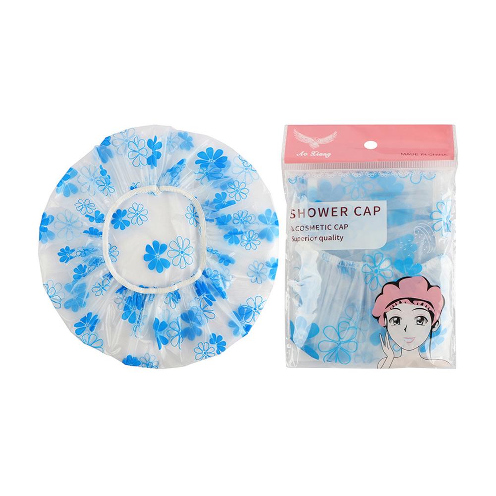 Pink Polka Dot Shower Cap PE Material Waterproof Soft Elastic Band Secure Fit Travel Friendly Lightweight Foldable Hair Protect