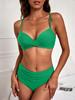 2025 Cross-Border Solid Color Two-Piece Bikini Swimsuit