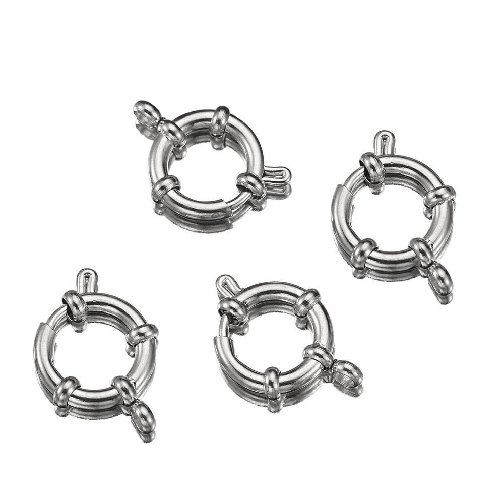 4 Stück 10-18mm Edelstahl Federverschlüsse Runder Seglerverschluss Armband Zwei Ösen Verbinder DIY Schlüsselbein Halskette Schmuckherstellung