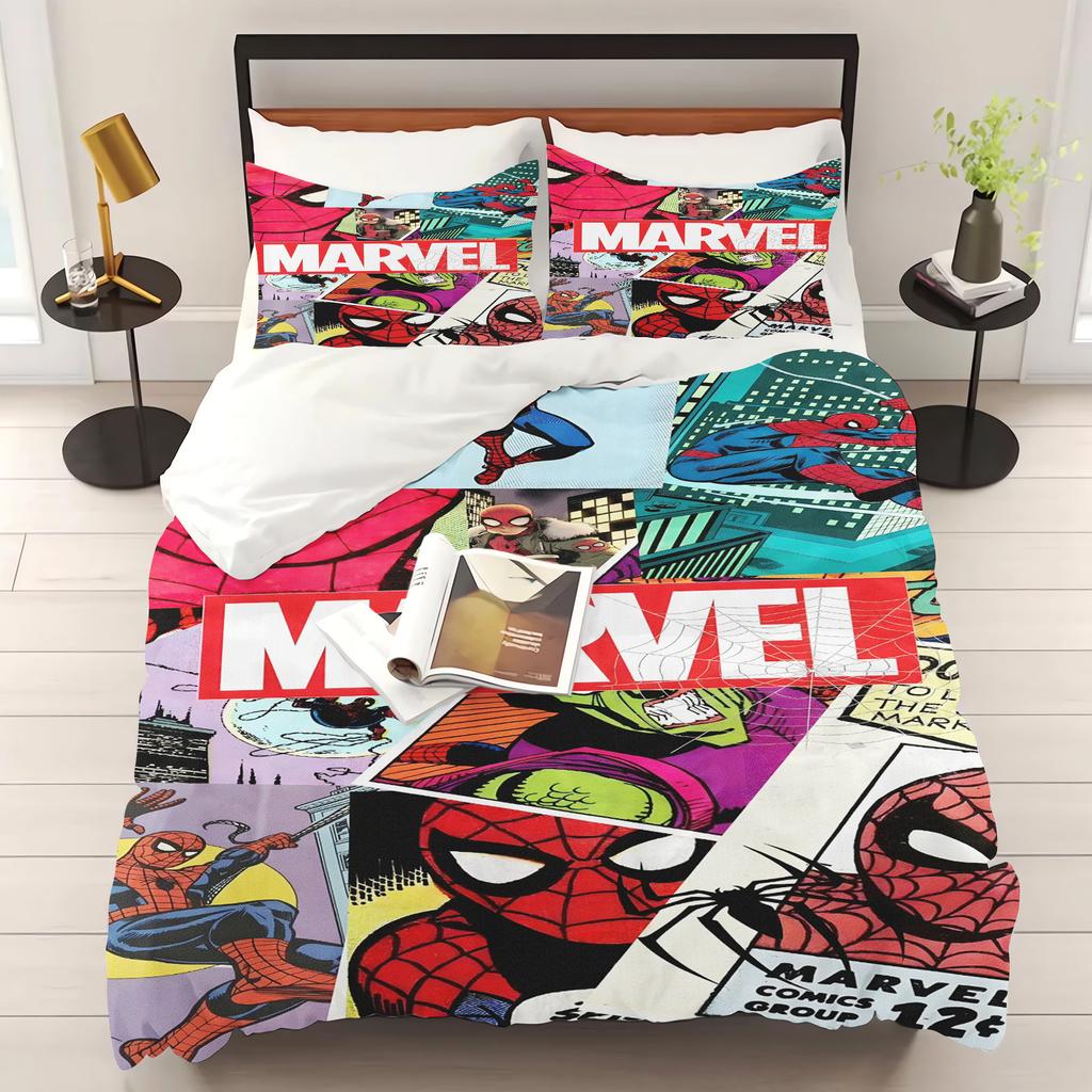 Marvel Spider Man anime Home Bedroom Comforte Nordic polyester material suitable for children and adults 3-piece set