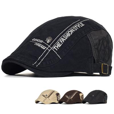 Cotton Skull Newsboy Cap Men Solid Soft Casual Fashion Beret Hat Golf Driving Cabbie Hat Flat Ivy Cap Four Seasons