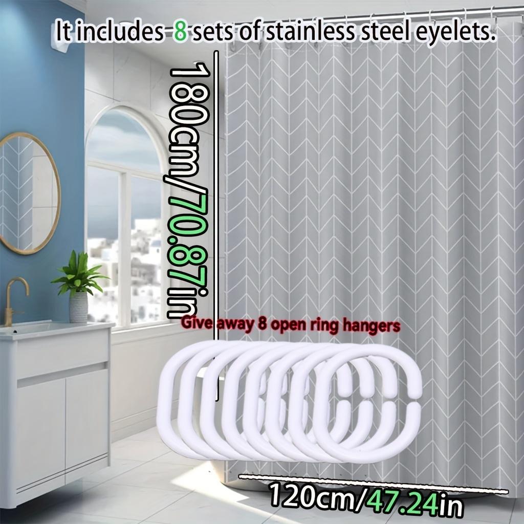 Gray Herringbone Shower Curtain Geometric Pattern Modern Design Waterproof Bathroom Decor Minimalist Style Home Textile Art