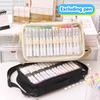 Large-Capacity Marker Storage Bag 64 Pieces Layered Handheld Diagonal Shoulder Transparent Bag Watercolor Pen Finishing Box