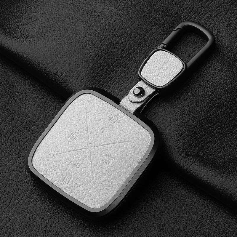 For Zeekr 001 007 7X X 009 Key Case Buckle Bluetooth Card Key Case Real Goat Leather Car Accessories Car Key Cover Modification