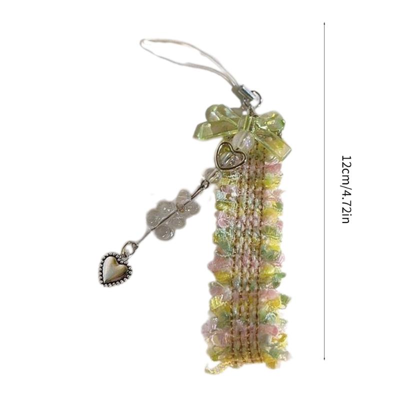Delicate Handmade Acrylic Bead Keychain Fashion Forward Acrylic Bead Keyring Elegant Handmade Phone Straps Chain Charm