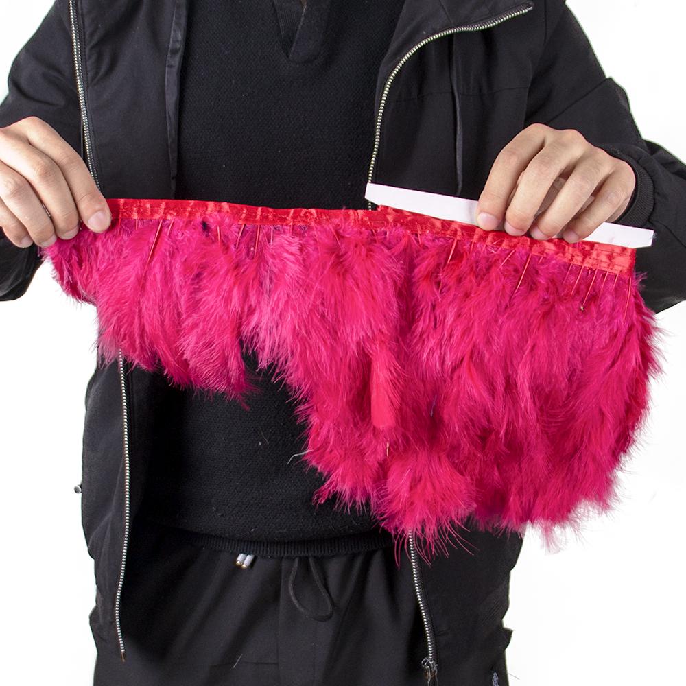 1M Fluffy Turkey Marabou Feathers Ribbon Trim 10-15cm for Wedding Party Clothing Dress Decoration Accessories Sewing Plumes