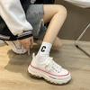 Platform white shoes women's summer versatile board shoes 2025 new mesh breathable casual sports dad shoes