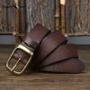 Pánský kožený opasek Retro Čistá hovězí kůže Džínový opasek Pánský Korejský styl Všechno se hodí Pravá kůže Kolíčková přezka