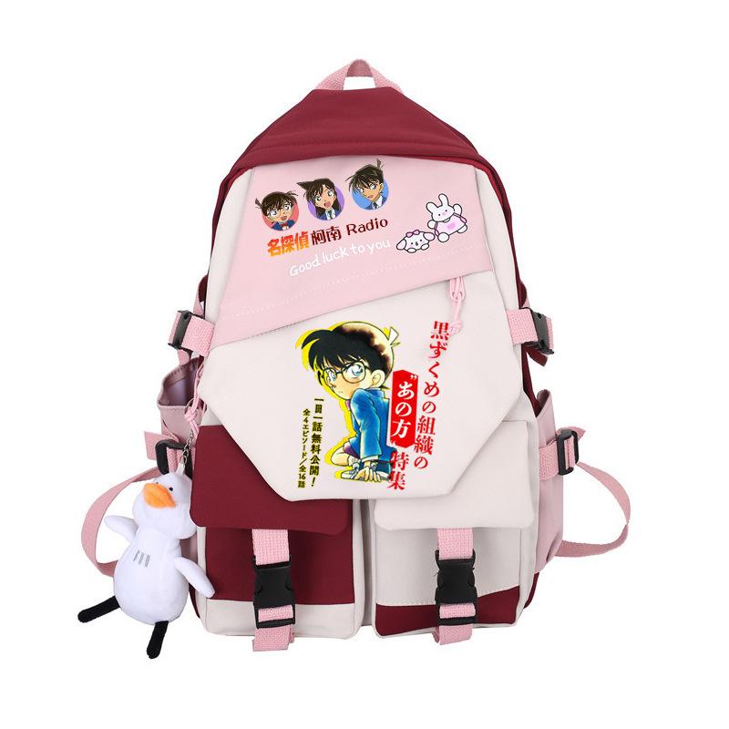 3 Piece School Backpack Set for Students Large Capacity Oxford Cloth Schoolbag with Shoulder Strap and Pencil Case
