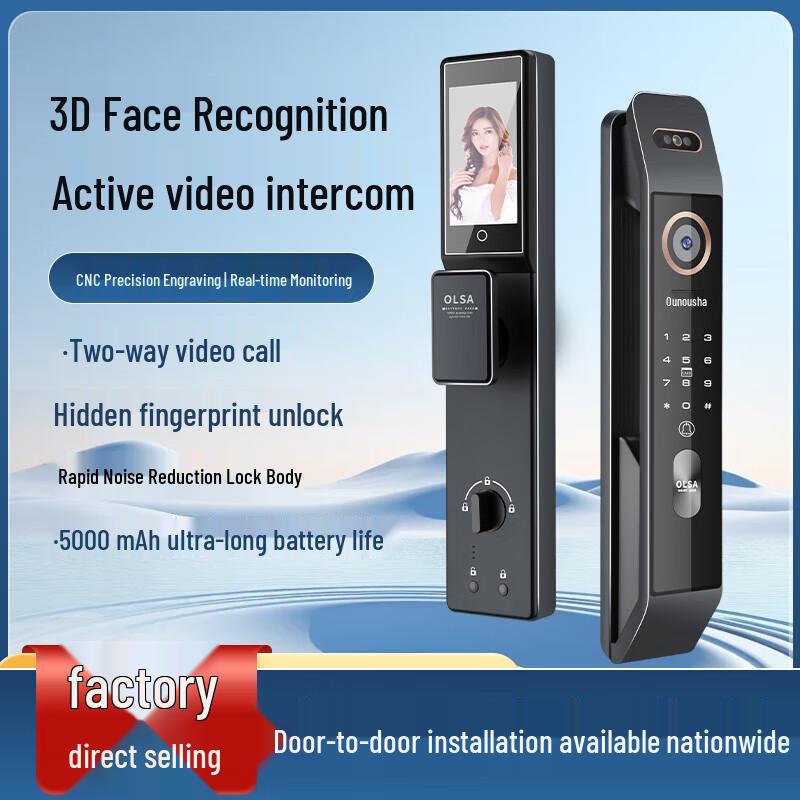 

Onuoxiya 3D Face Recognition Smart Door Lock with Visual Intercom