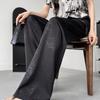 Women's Summer Thin Ice Silk Wide Leg Pants Casual Satin Chinese Style Trousers