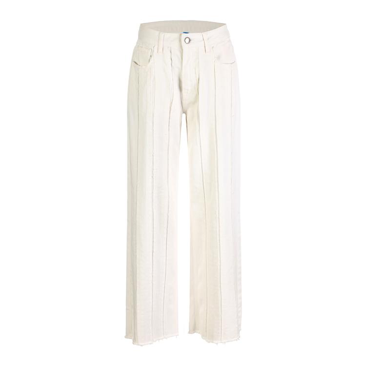 LALAFOX Damage Cutting Denim Pants White Bp2Dp003
