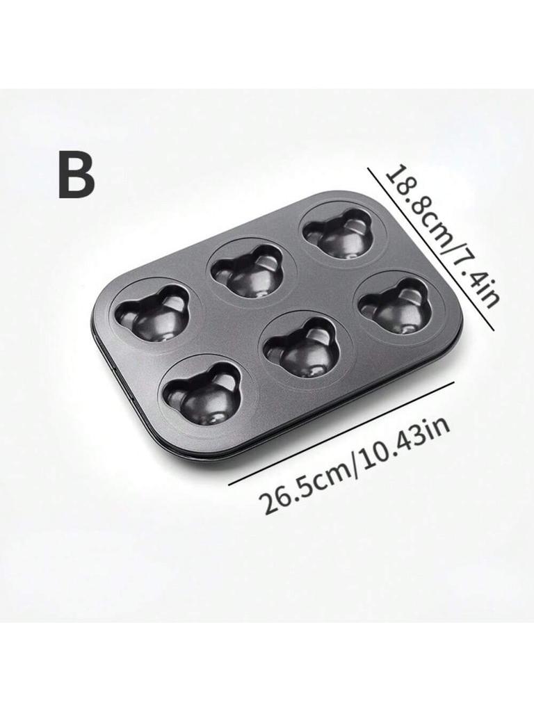 1PCS Bear Baking Mold 4 Cavities Cartoon Baking Tray Non-stick Carbon Steel Tray DIY Decorative Cookies Baking Kitchen Tools