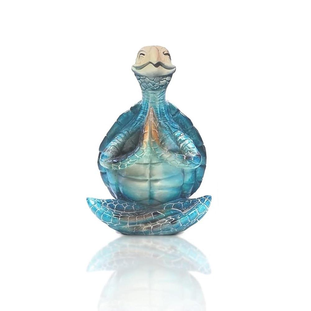 with Non-Slip Base Yoga Sea Turtle Figurines Zen Ocean Theme Charm Table Shelf Sculptures Beach Bathroom Office Decoration