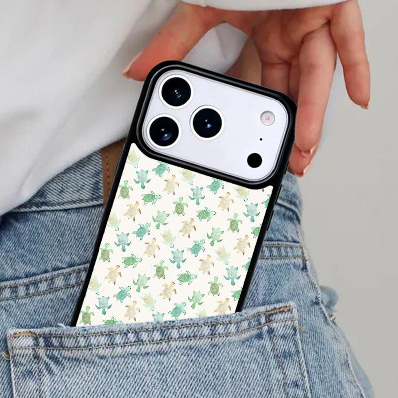 Cute Turtles Painted Phone Case for iPhone 16e 15 14 13 12 17 Pro Max Plus Air 17pro Cover Coque