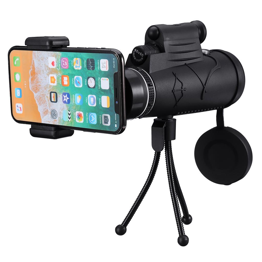 Monocular 16X52//40X60 HD Zoom Telescope Telephoto Camera Lens Phone Holder
