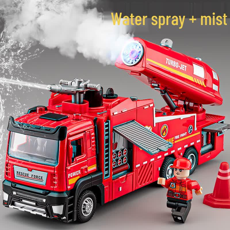 Kids Alloy Fire Truck Toy with Water Spray and Mist