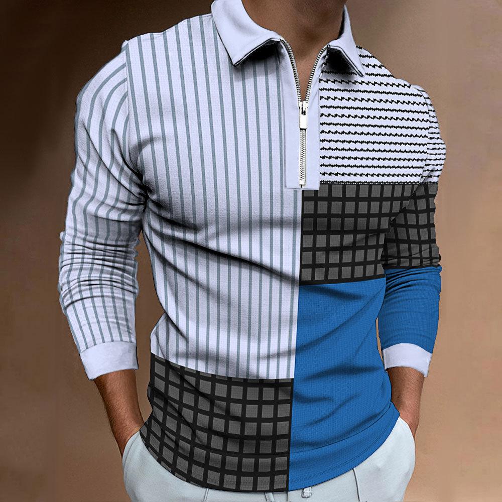 

Новая мужская футболка-поло с длинным рукавом и цифровым принтом нескольких цветов, мужские повседневные толстовки S