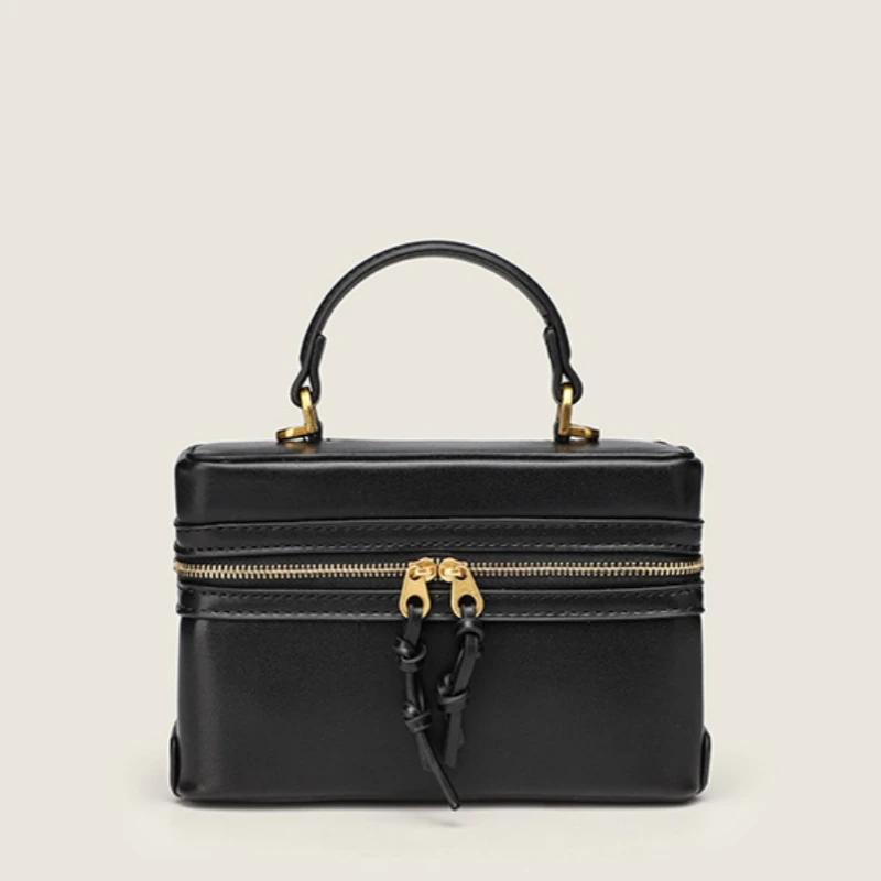 

Женская сумка-коробка Trend Design, маленькая квадратная, модная, из холщовой кожи, с двойной молнией, сумка через плечо, высокое качество