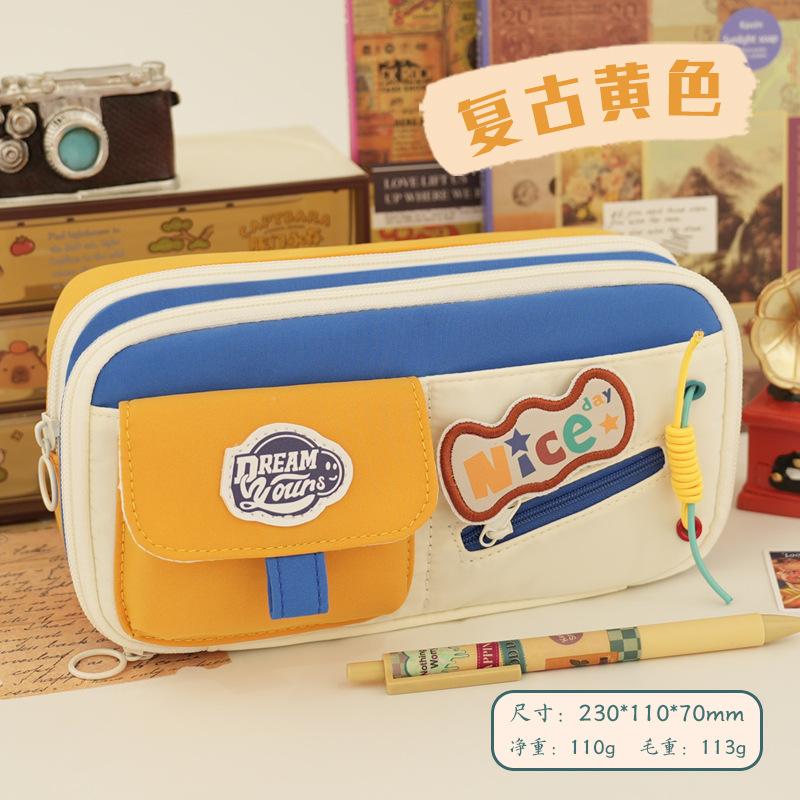 Pencil Bag Gentle Lazy Wind Student Stationery Bag Soft Girl High Value Girl Junior High School Ins Wind Large Capacity
