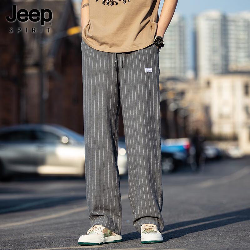 

Мужские укороченные повседневные брюки JEEP SPIRIT из смесовой льняной ткани 4XL