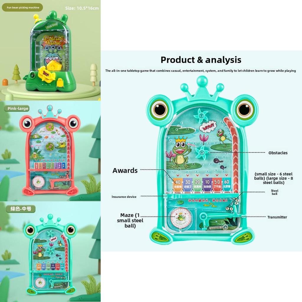 Plastic Frog Pinball Machine Toy For Kids Educational Desk Game Interactive Fun