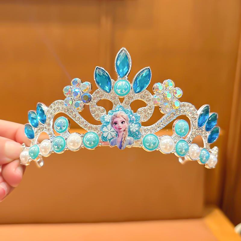 

Дівоча пов язка на голову з короною принцеси з кристалами - дитячий аксесуар для волосся на дні народження