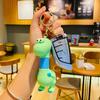 Adorable Cartoon Dinosaur Keychain Retractable Spring Pvc Toy For Kids And Couples
