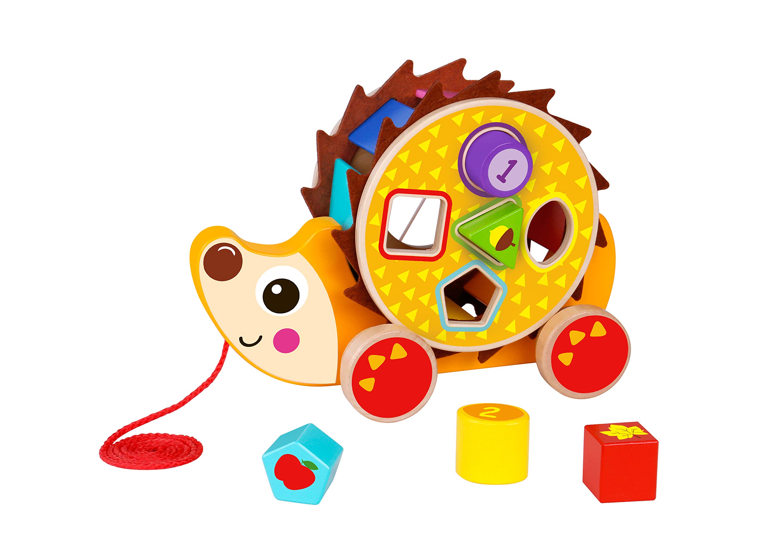 

TOOKY TOY Wooden Toy Pull Along Hedgehog - (TKE011)