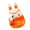 62KD MidAutumn Festival Resins Bunnies Rabbit Figurines for Craft and Desk Ornament