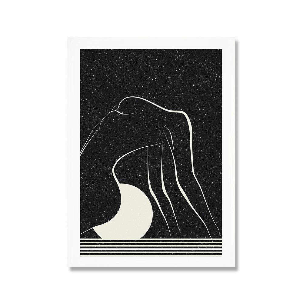 Abstract Nude Woman Silhouette Sensual Art Print Naked Body Figure  Modern Boho Female Poster Canvas Painting Wall Decor