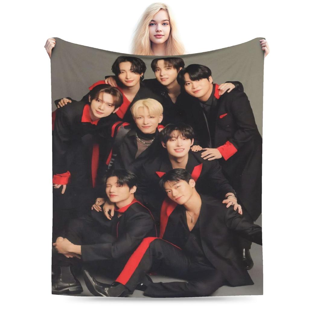 Kpop A-AteezS Blanket Soft Comfortable Plush Bedding Throws For Girls Boys Outdoor Flannel Bedspread Bed Cover