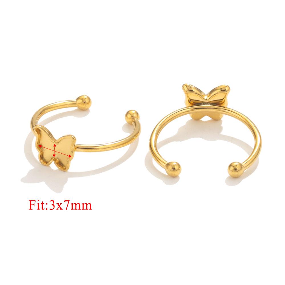 10 Stück Verstellbare Edelstahl Offene Ringfassungen Leere Basis Fassung Cabochon Ringe Für Schmuckherstellung DIY Fingerring Leere