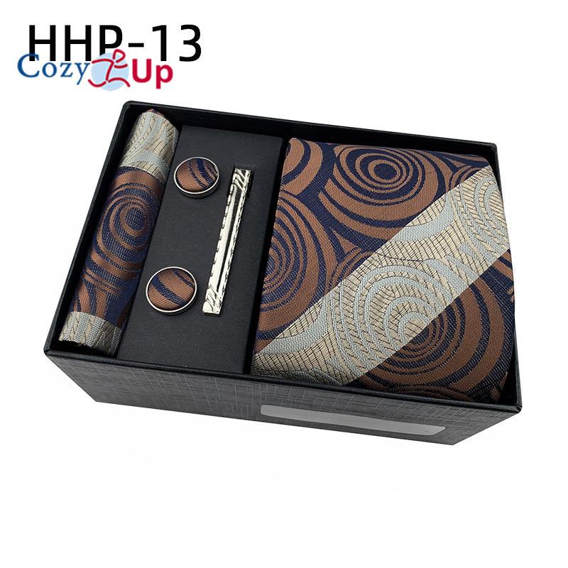 Cozy Up 6 Pieces Set Paisley Men's Tie Including Tie Square Scarf Cuff Tie Clip Gift Box