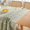 Hollow Christmas Day Solid Color Tablecloth Long Striped Jacquard Cotton And Linen Dining Table Mat Coffee Table Mat Tablecloth