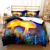 Mushroom Duvet Cover Collection Microfiber Wild Plants Flowers Bedding Collection Nature Botanical Animal Comforter Cover Single Queen Size