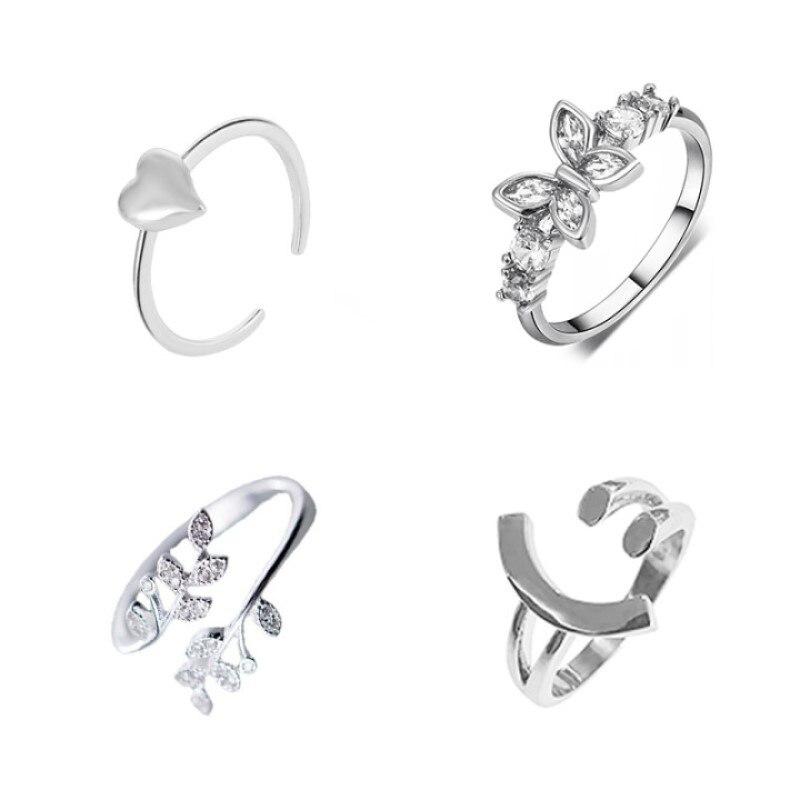 2022 New Butterfly Shape Ring Female Fashion Simple Opening Adjustable Love Ring Girl Jewelry Gift  Anillos Mujer