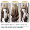 Long Ombre Blonde Wigs with Bangs Synthetic Straight Hair Lolita Cosplay Halloween Natural Wigs for Women Heat Resistant