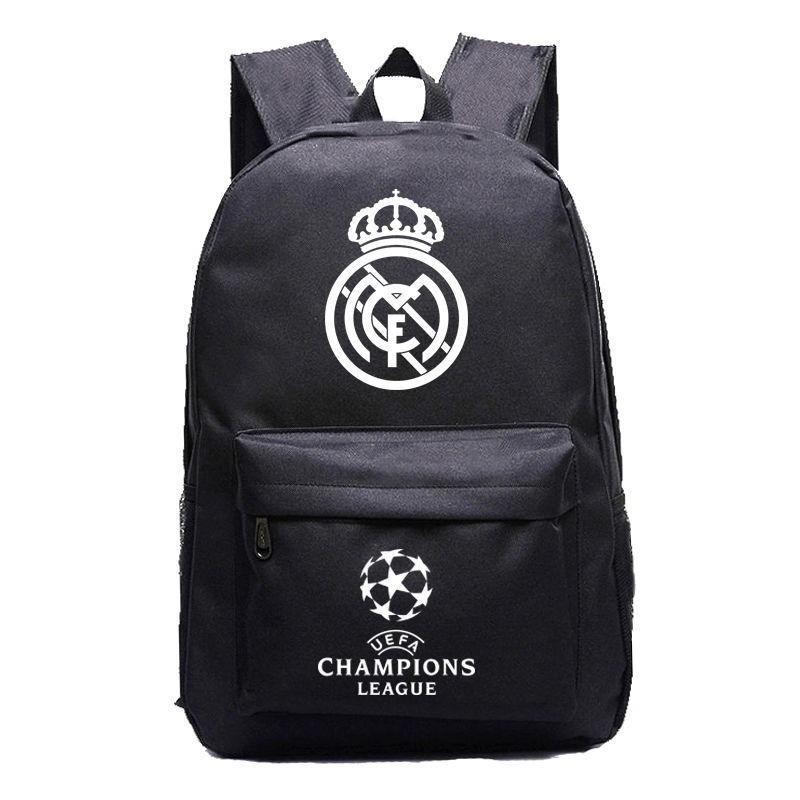Football Star Backpack Champions League Pattern Printed Backpack Teen Children'S School Bag