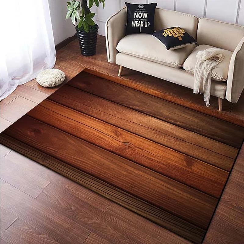 Wooden Floor Pattern Mats Door Front Decoration Home Living Room Mats