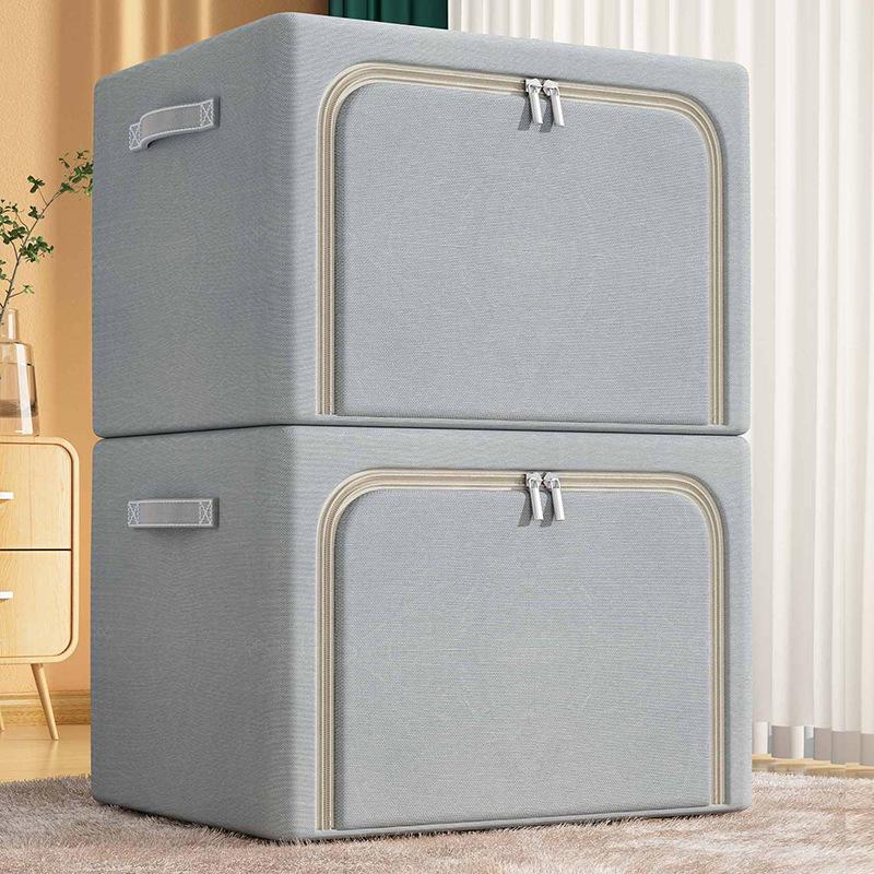 Oxford Kumaş Katlanabilir Saklama Kutusu, Neme Dayanıklı, Düz Renk, Büyük Kapasiteli, Çelik Çerçeve.