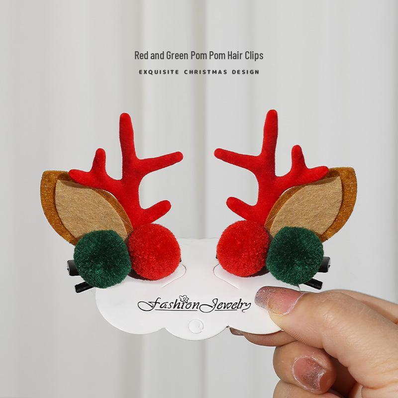 Festive Antler Hair Clip - Cute Christmas Headwear for Adults & Kids