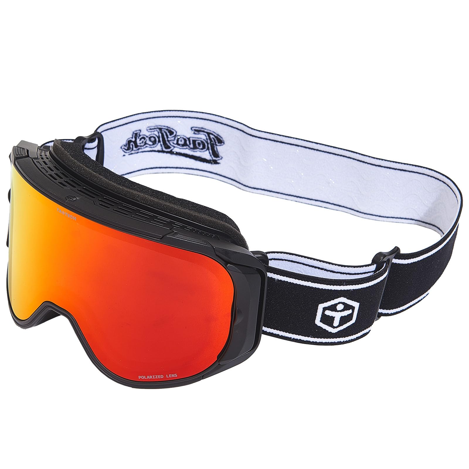 

TaoTech Snow Double REVO Polarized Ski UV Interchangeable Unisex for Men and Women Frame with Red Anti-Fog Goggles, Flat, Lens, OTG, Magnetic, Mirror, чорний